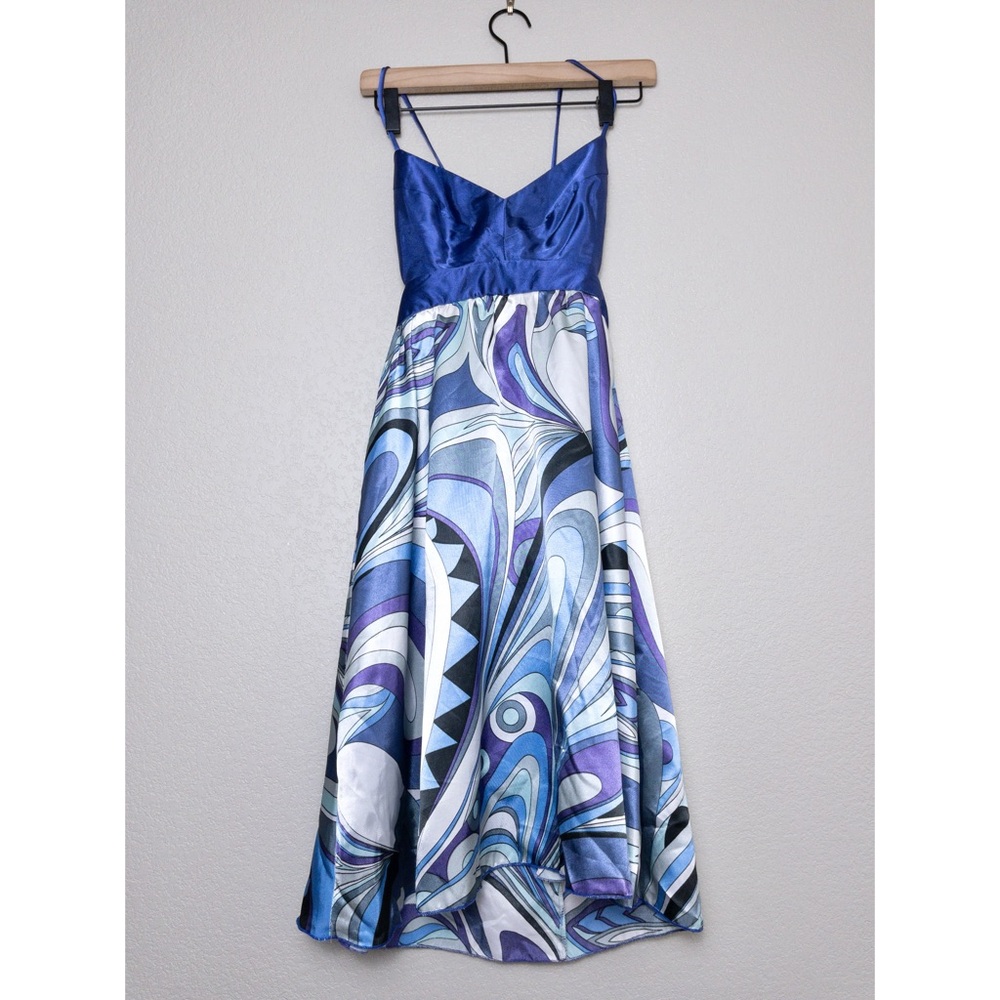 Y2K Forever 21 Groovy Satin Cutout Mini Dress XS Tie Open Back 90s Retro Vintage